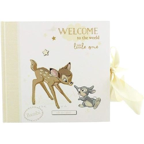 Happy Homewares Welcome to The World Little One Bambi Album with Ribbon - 50 Pictures - Officially Licensed