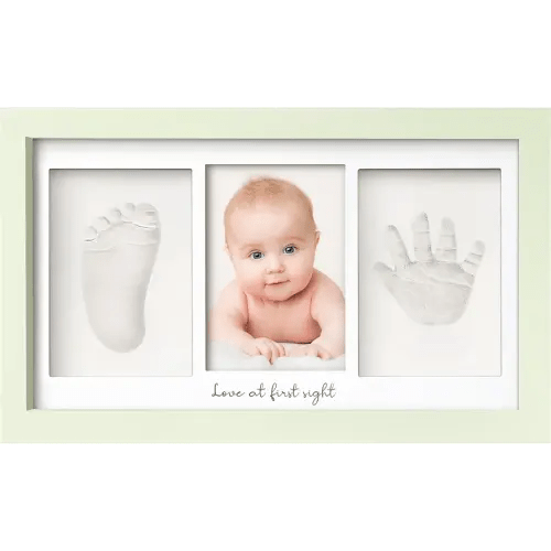 KeaBabies Baby Hand and Footprint Kit - Clay Handprint Keepsake Frame, Newborn Nursery Picture Frame, Personalized New Mom Gifts for Baby First Christmas Shower (Sage)