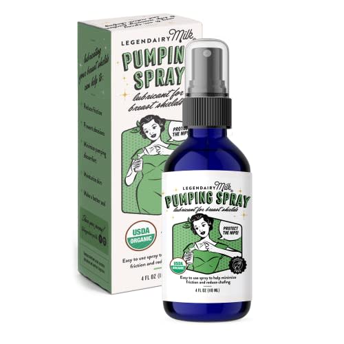 Legendairy Milk Pumping Spray 4 oz., Helps Sore Nipples & Clogged Ducts, Organic Lubricant for Breast Shields and Flanges, Vegan Breast Pump Spray, Natural & Lanolin-Free, Made in USA