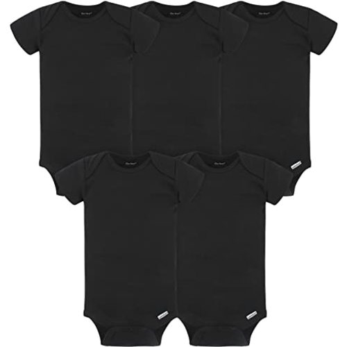 Gerber baby-boys 5-pack Solid Onesies Bodysuits - 0-3 Months - Black