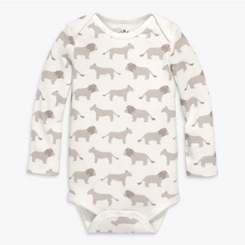 Primary Organic long sleeve animal friends babysuit 3-6M