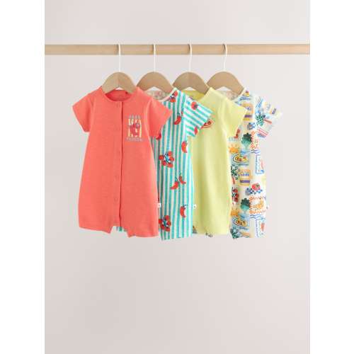 Tomato Print Jersey Baby Rompers 4 Pack