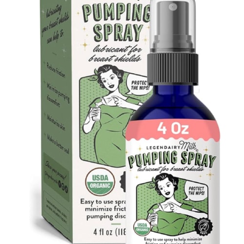 Legendairy Milk Pumping Spray 4 oz., Helps Sore Nipples & Clogged Ducts, Organic Lubricant for Breast Shields and Flanges, Vegan Breast Pump Spray, Natural & Lanolin-Free, Made in USA
