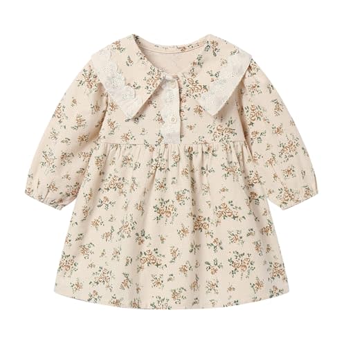 Baby Girl Floral Dress Brushed Cotton Knee Length Fall Outfit 6M-4T