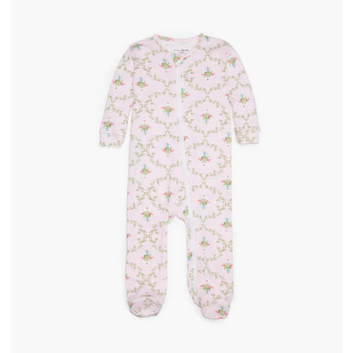The Footie Pajama - Light Pink Trellis – Hill House Home