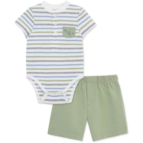Little Me Clothes for Baby Boys' Knit Short and Bodysuit Set