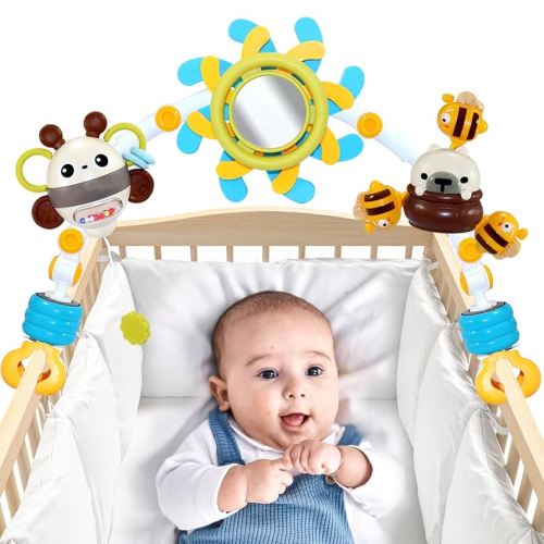 Crib Mobile Toys for Baby,Stroller Arch Toys for Baby，Mobile for Bassinet, Detachable Baby Hanging Toys ，Crib Toys for Toddler Infants Newborn Boys Girls