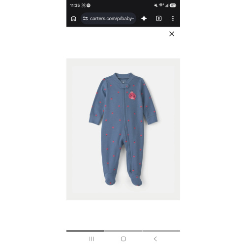 Baby Girl Ladybug 100% Cotton 2-Way Zip Sleep & Play Pajamas - Blue | Carter's