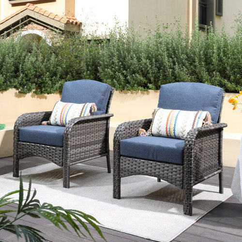 Dovecove Gretna Patio Chair with Cushions & Reviews | Wayfair