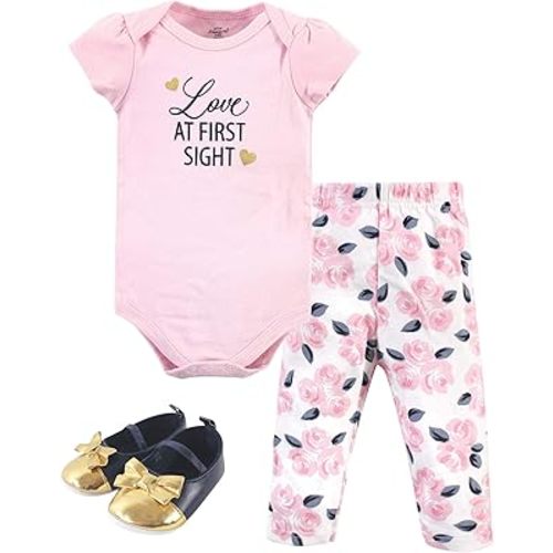 Little Treasure Unisex Baby Cotton Bodysuit, Pant and Shoe Set