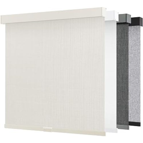 AOSKY Cordless Blackout Roller Shades, 28" W x 72" H, Linen Cream