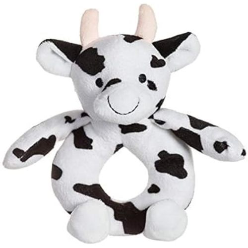 Apricot Lamb Baby Cow Soft Rattle Toy, Plush Stuffed Animal for Newborn Soft Over 0 Months (Cow, 6 Inches)