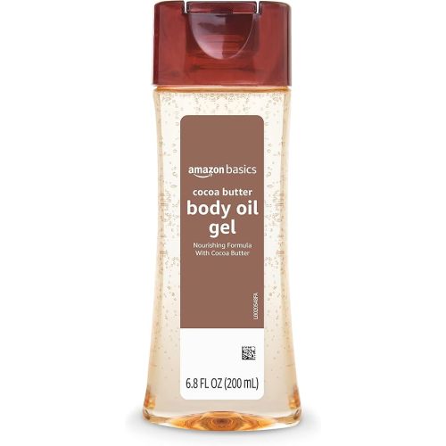 Amazon Basics Body Oil Gel with Cocoa Butter, Paraben Free, for Very Dry Skin, 6.8 Fl Oz, 1-Pack (Previously Solimo)