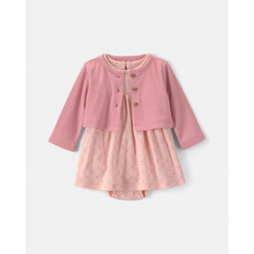 Baby Girl 2-Piece Floral Cardigan Dress Set - Pink | Carter's