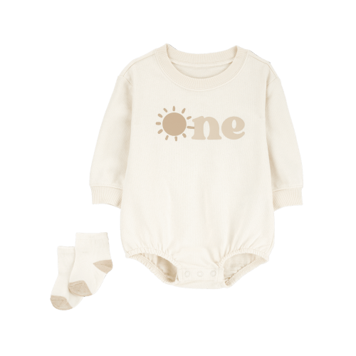 Baby 2-Piece Birthday Bubble & Socks Set - Ivory | Carter's