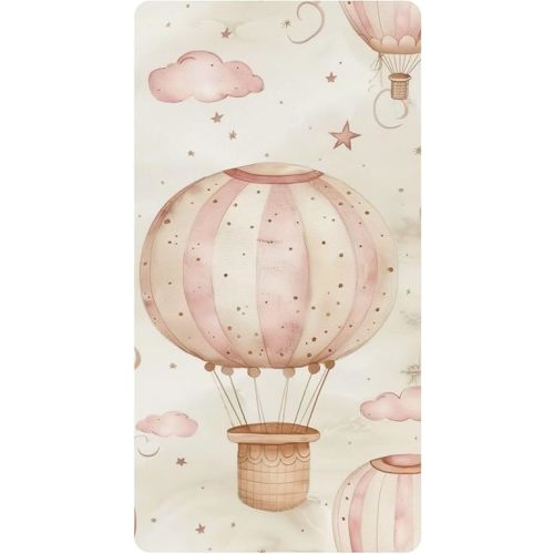 xigua Cute Hot Air Balloon Cotton Fitted Crib Sheets for Girls and Boys, Soft Breathable Crib Sheet Suitable for Standard Crib & Toddler Bed