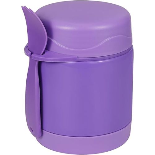Howeemo 10oz Soup Thermo for Hot Food Kids, Insulated Food Jar with Spoon, Leak Proof Stainless Steel Wide Mouth Lunch Food Thermo Jar for School (Purple)