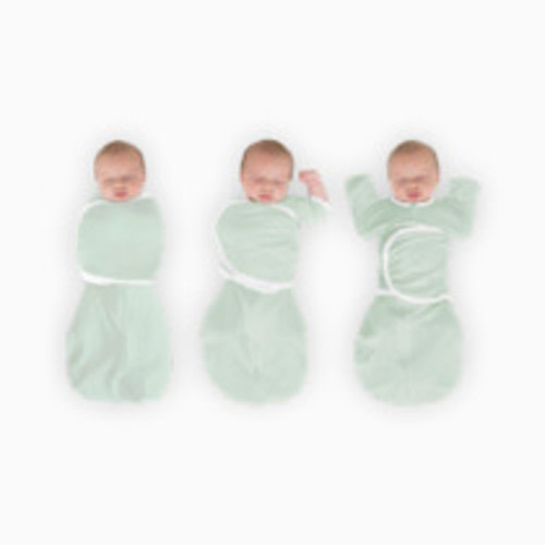 SwaddleDesigns Organic Omni Swaddle Sack with Arms Up Half-Length Sleeves and Mitten Cuffs TOG 1.0 - Soft Jadeite, 0-3 M