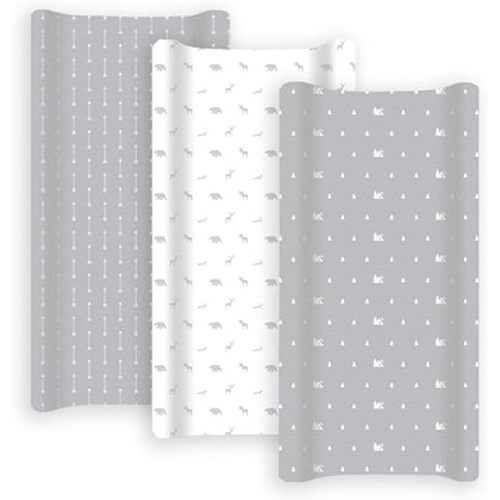 GROW WILD Changing Pad Cover 3 Pack | Soft & Stretchy Jersey Cotton | Baby Changing Table Pad Cover | Diaper Changing Pad Covers for Girls and Boys (Forest & Woodland)