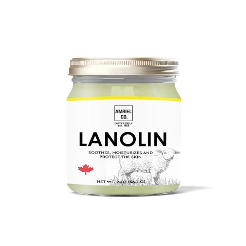 Lanolin 2oz | 100% Pure and Natural | Premium Quality Moisturizer | Ideal for Skin, Lips, and Hair Care | Deeply Hydrating and Soothing | Perfect for Dry, Cracked Skin | By Amriel Co.
