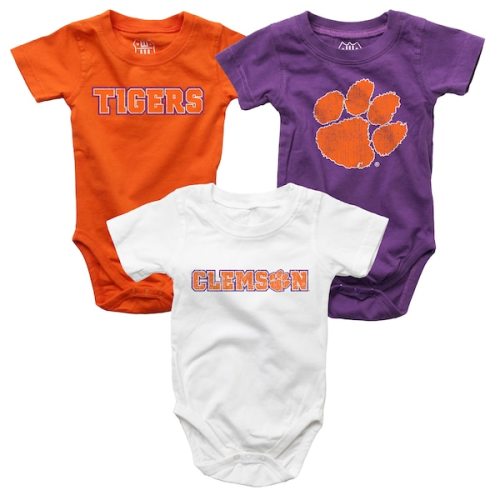 Clemson Tigers Wes & Willy Infant Three-Pack Bodysuit Set