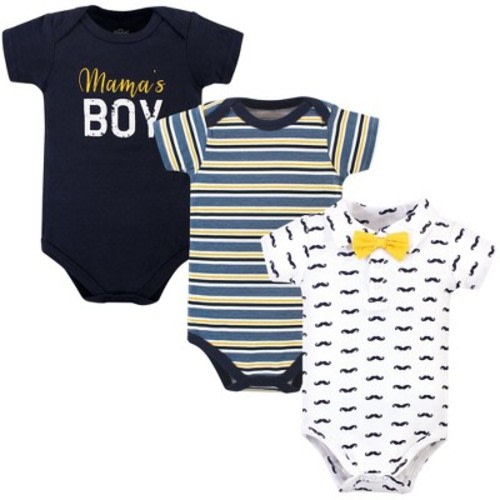 Little Treasure Baby Boy Cotton Bodysuits 3pk, Mamas Boy, 9-12 Months
