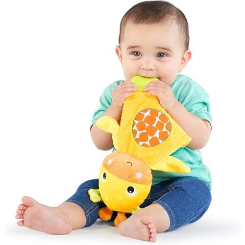 Bright Starts Snuggle & Teethe BPA-Free Crinkle Teething Plush Baby Toy - Giraffe