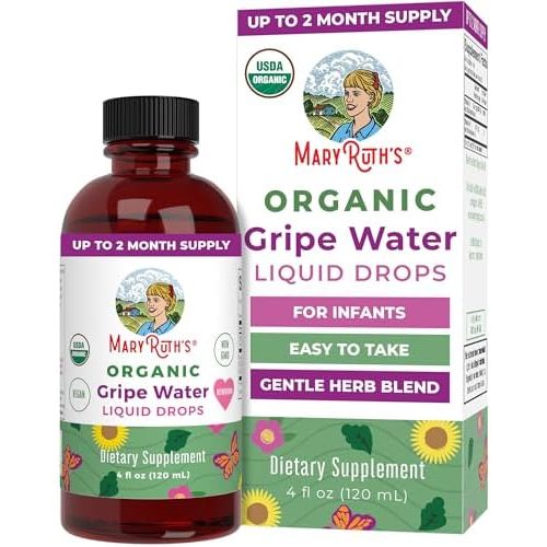 MARYRUTH'S USDA Organic Gripe Water for Babies Herbal Blend, 4 oz