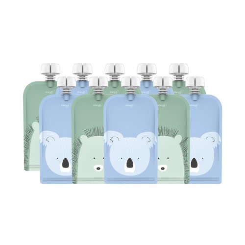 Cherub Baby Food & Yogurt Pouches 120Ml Cerulan/ Sage 10PK