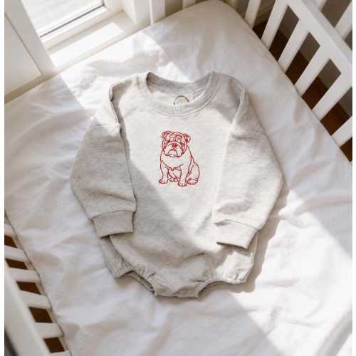 Embroidered Bulldog Sweatshirt Bubble