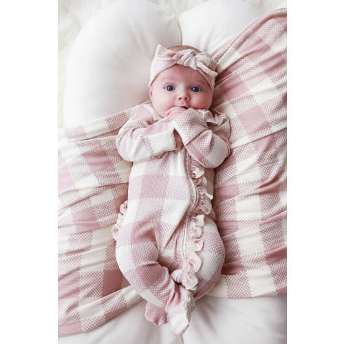 All Bamboo Waffle Zipper Footies