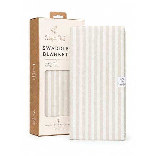 Copper Pearl Swaddle Blankets for Newborns | Soft Stretchy Receiving Blankets for Boys and Girls | Large 46 x 46 Inch Baby Blankets | Lightweight and Breathable Swaddles | Coastal
