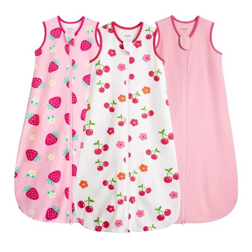 Baby Sleep Sack 0-3 3-6 Months 100% Cotton 0.5 Tog Newborn 3 Pack