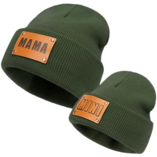 Parent-Child Beanie Hat,Mother & Baby Daughter/Son Winter Warm Knit Hat,Kids Soft Beanie Cap