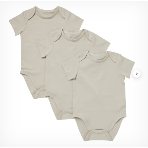 Hanes Pure Comfort Baby Short Sleeve Bodysuits, Organic Cotton, Boys & Girls, 3-Pack