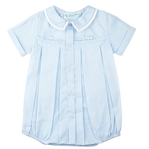 Feltman Brothers Baby Boys Blue Train Bubble Layette Outfit