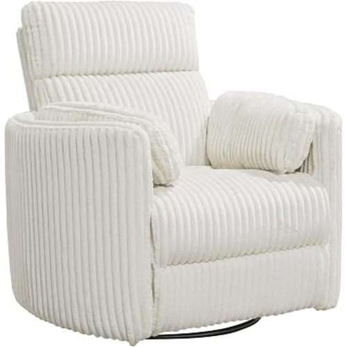 Parker Living Radius Modern Fabric Swivel Glider Recliner in Ivory