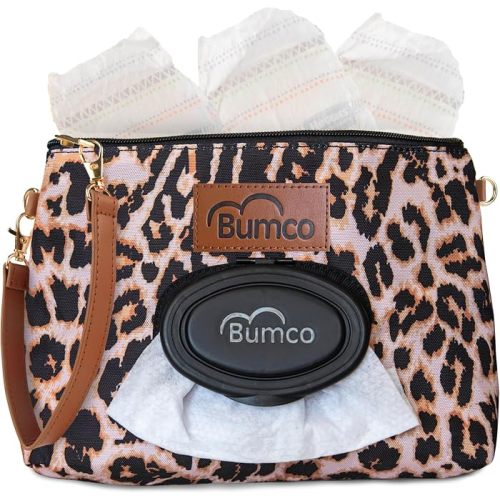 Amazon.com: Bumco Portable Diaper Clutch Bag with Built-In Baby Wipes Dispenser | Airtight refillable wet wipes dispenser container. Portable travel wristlet pouch strap for quick cleanups on the go. : Baby