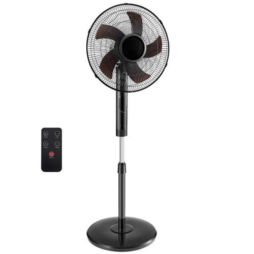 Gianna Quiet Pedestal Fan with Remote, Standing Floor Fan for Bedroom, Home Office - 15H Timer, 3 Speed & 3 Wind Modes, 80°Oscillating, Adjustable Height,Black
