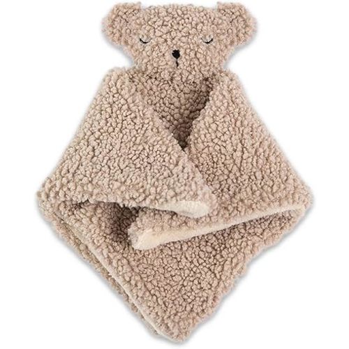 7 AM Enfant Lovey Bear Security Blanket - Ultra Soft Cotton Baby Cuddle Suitable for Baby Boy & Girl, Adventures Newborn Cuddle Blanket with Lovey Bear | (Oatmeal)