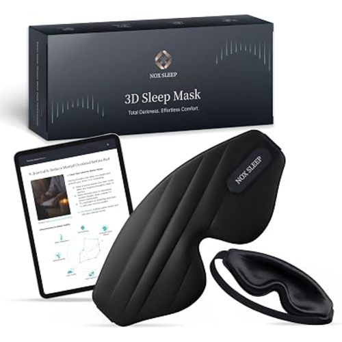 Nox Sleep 3D Sleep Mask for Men, 100% Blackout Eye Mask for Sleep, Ice Silk Lightweight Sleeping Mask for Side Sleepers, Soft Breathable Blindfold Perfect for Travel & Deep Sleep