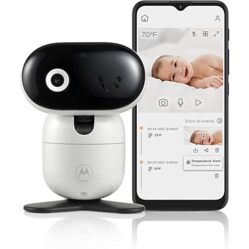 Motorola Nursery HD 1080p Baby Monitor with Camera and Audio, 2-Way Audio with Remote Pan/Tilt/Zoom, Temperature Sensor, Lullabies, Night Vision, PIP1010