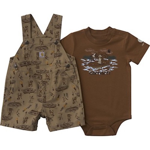 Carhartt Infant Boy Short-Sleeve Bodysuit and Canvas Print Shortall Set at Tractor Supply Co