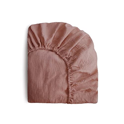 mushie Extra Soft Mini Muslin Fitted Crib Sheet | 24"x 38" (Cedar)