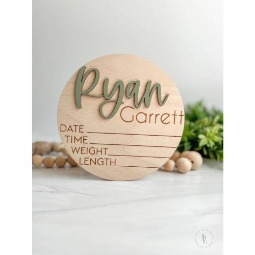 Baby Announcement Sign With Birth Stats  Wood Sign for Name - Etsy
