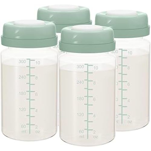 Milk Storage Bottle, Compatible with Momcozy Breast Milk Cooler, Also Compatible with Spectra S1 S2, Motif Luna Pumps, 4PCS