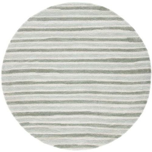 Stripe - MSR3619 - Indoor Hand Tufted Area Rugs - Nmbus Cloud Gry - 6' Round