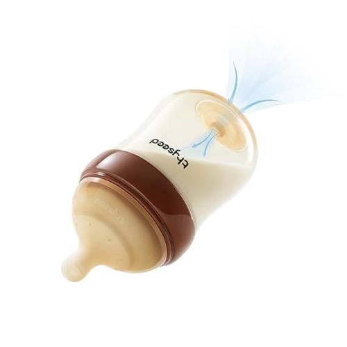 Thyseed PPSU Anti-Colic Baby Bottle, Breast-Like Medium Fast Flow Nipple for Breastfed Babies (3m+), 8 oz/240 mL, 2 Pack