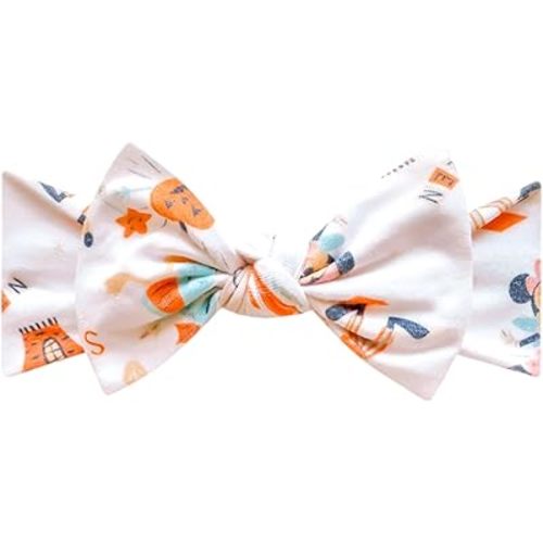 Copper Pearl Baby Stretchy Soft Knit Headband Bow 'Mickey Mouse's Boo Bash'
