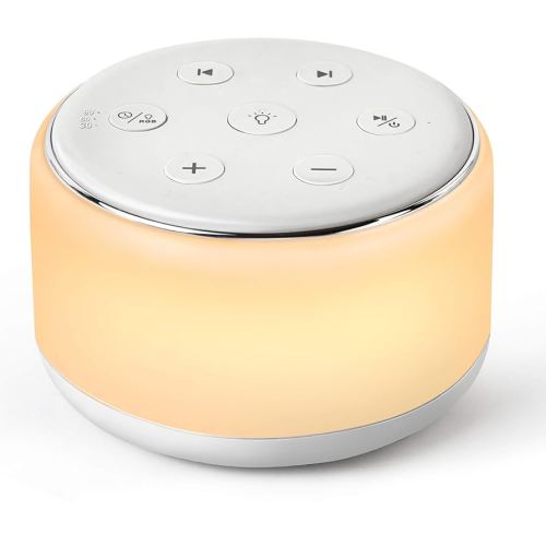 FamiSym White Noise Sound Machine Baby for Sleeping with Night Light – 34 Soothing Sounds, Rechargeable White Noise Machine for Kids Adults, Portable Lullaby Sleep Machine Baby Soother Home Travel